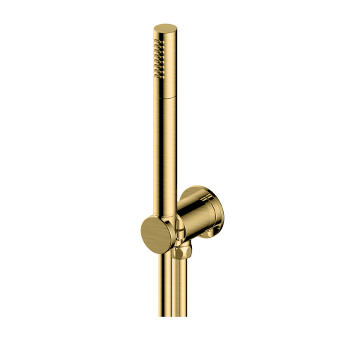 RAKITA4005G RAK Round Side Shower with Combined Outlet Holder Brushed Gold