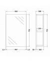 OFG516 Premier 450mm Single Door Mirror Cabinet in Stone Grey lifestyle image